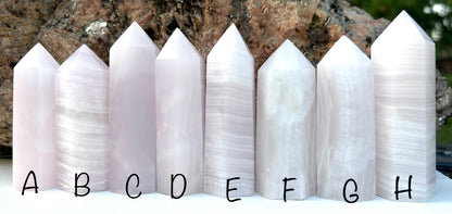 Pink Mangano Calcite Towers | A - J