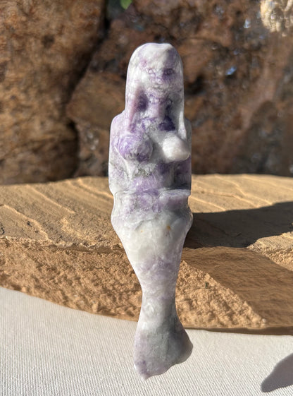 Purple Jade Mermaid Carving