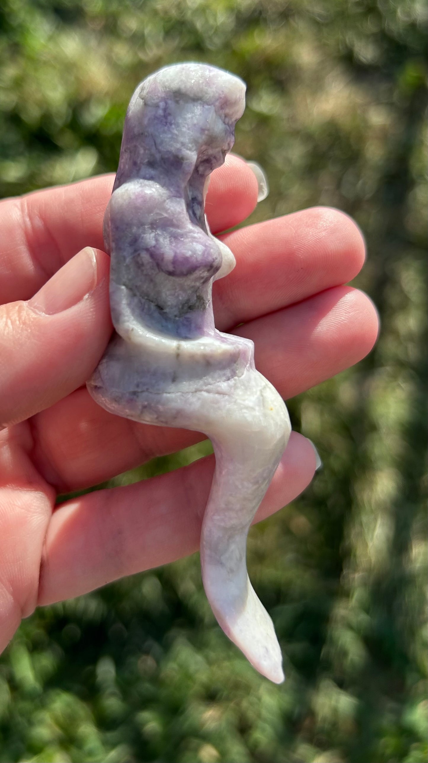Purple Jade Mermaid Carving