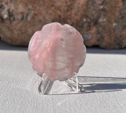 Rose Quartz Flower Shaped Sphere Holder