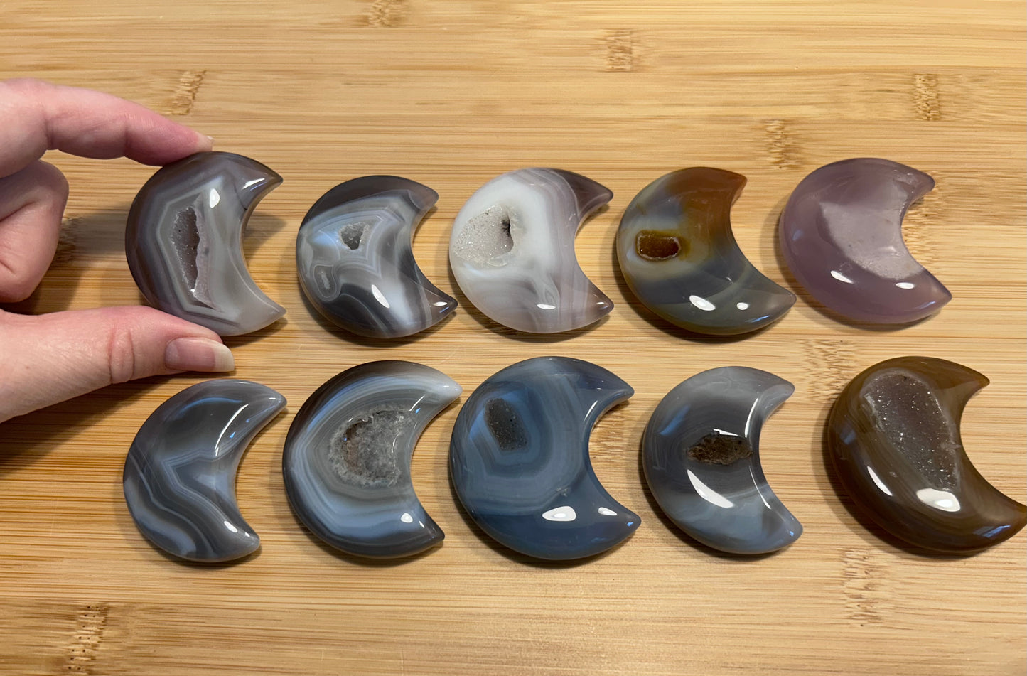 Agate Moon Carving