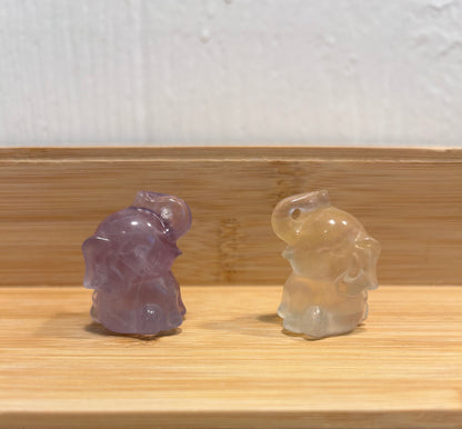 Fluorite Elephant Carving