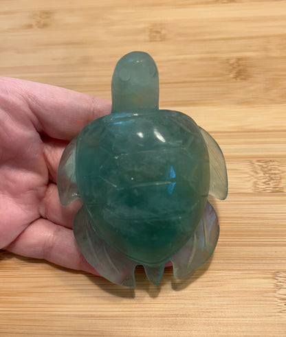 Green Fluorite Turtle Carving | Large