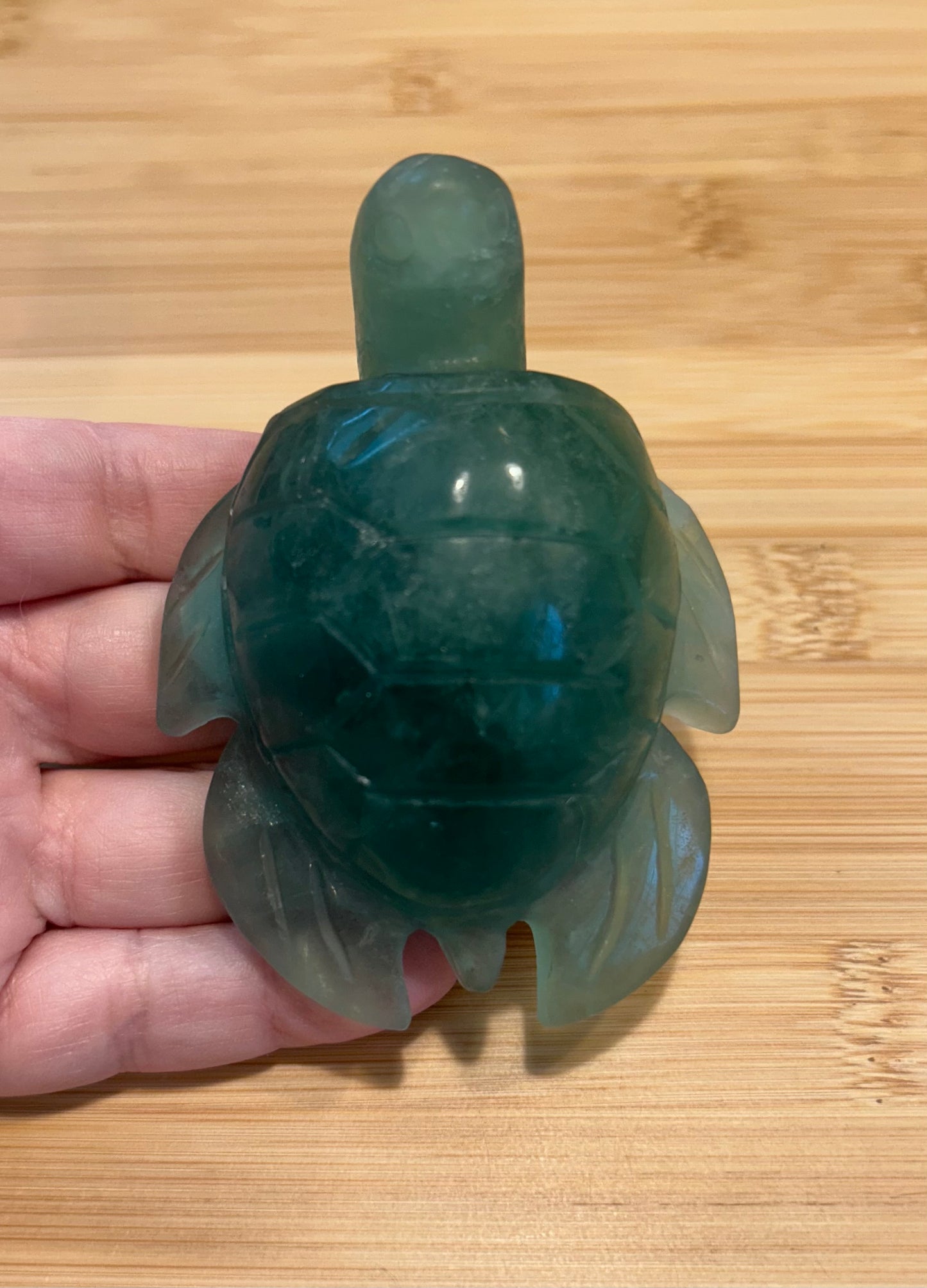 Green Fluorite Turtle Carving | Large