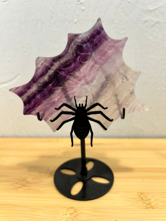Fluorite Spider Web with Stand