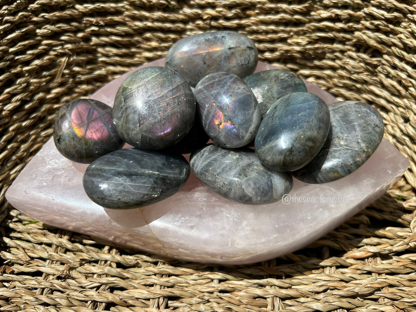 Flashy Labradorite Palm Stone