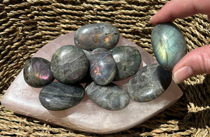Flashy Labradorite Palm Stone