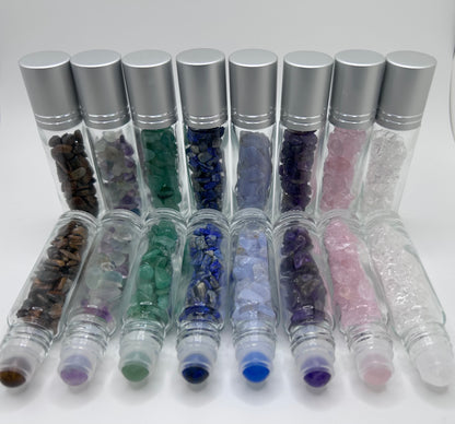 Crystal Chip Roller Glass Bottle Vial