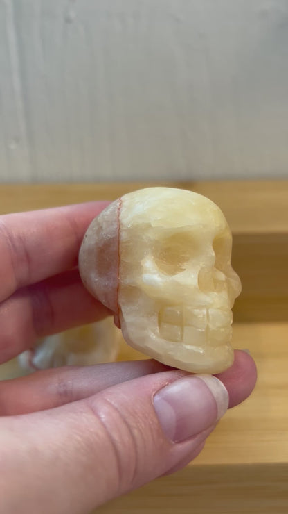 Banded Honey Calcite Skulls