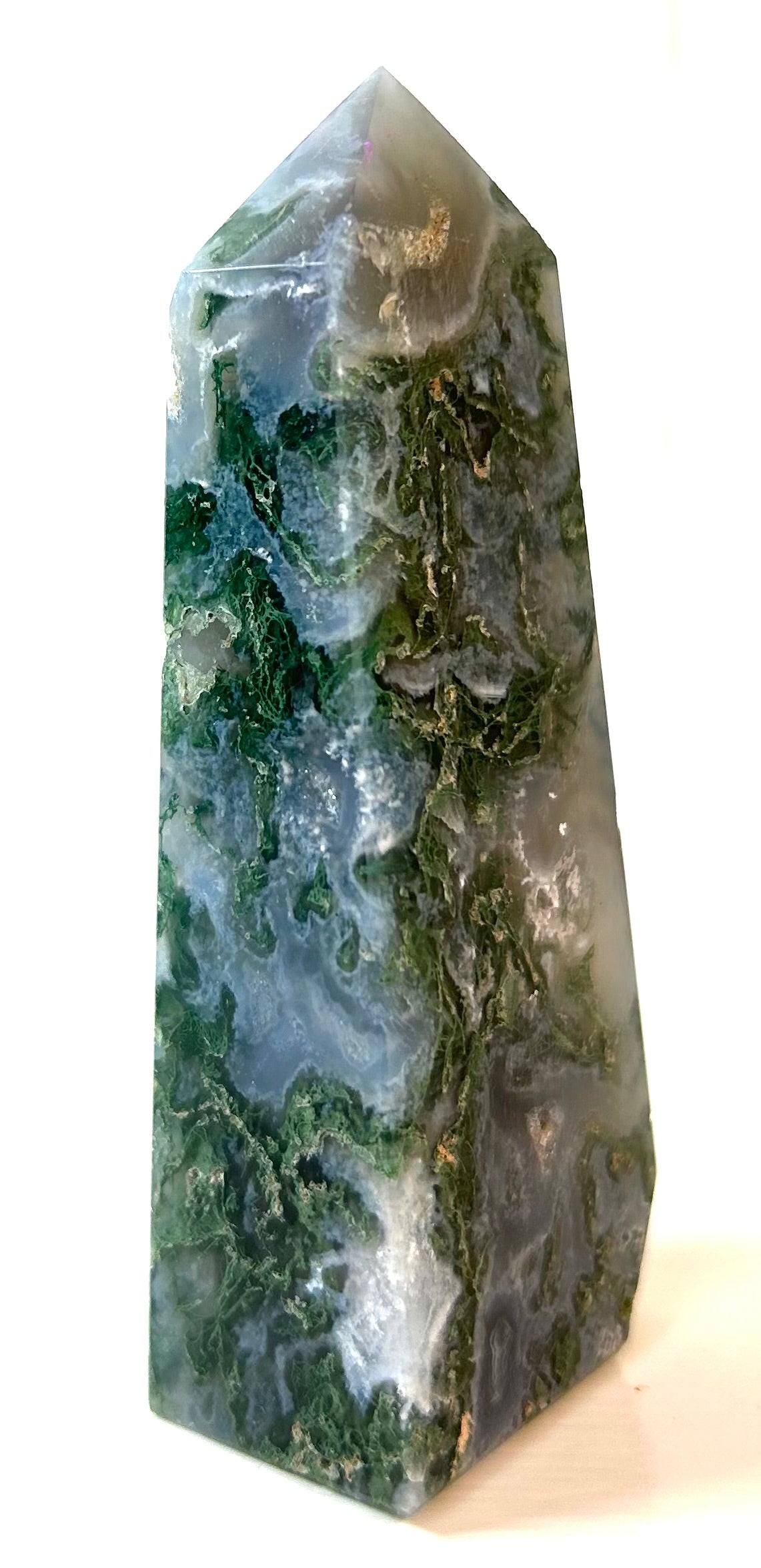 Moss Agate Obelisk (Medium) | A - G
